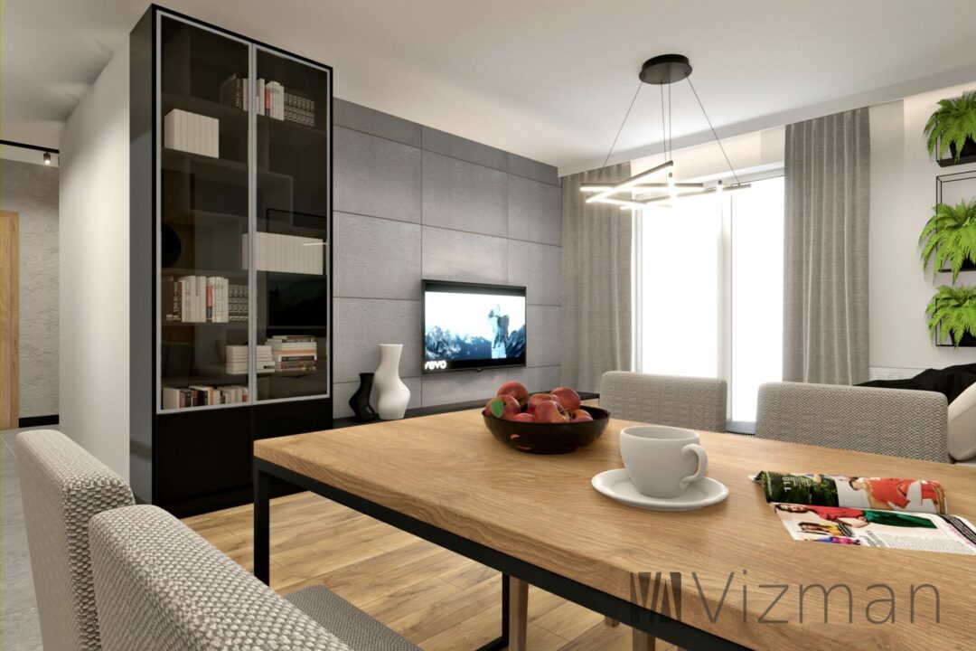 Projekt mieszkania w Knurowie salon