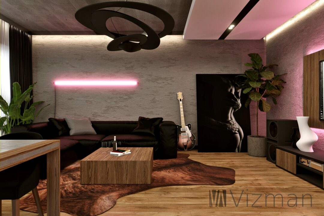 Projekt salonu z kuchnia gliwice