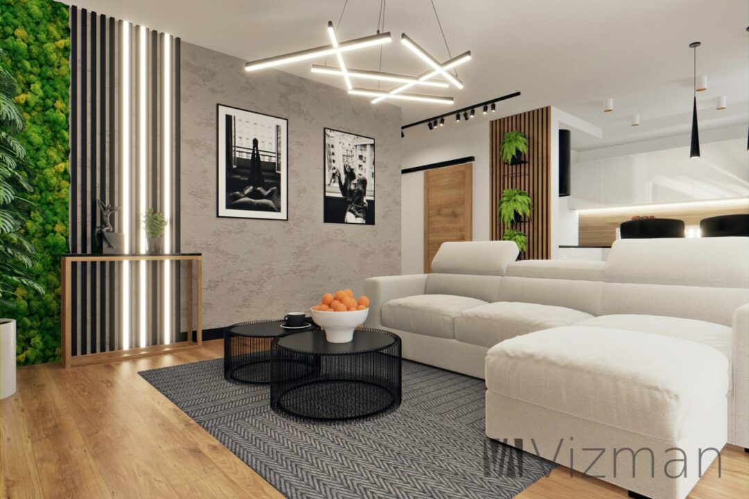 Projekt wnętrz Będzin salon