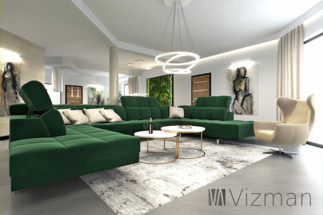 Projekt wnętrz Jastrzębie Zdrój salon z kuchnia