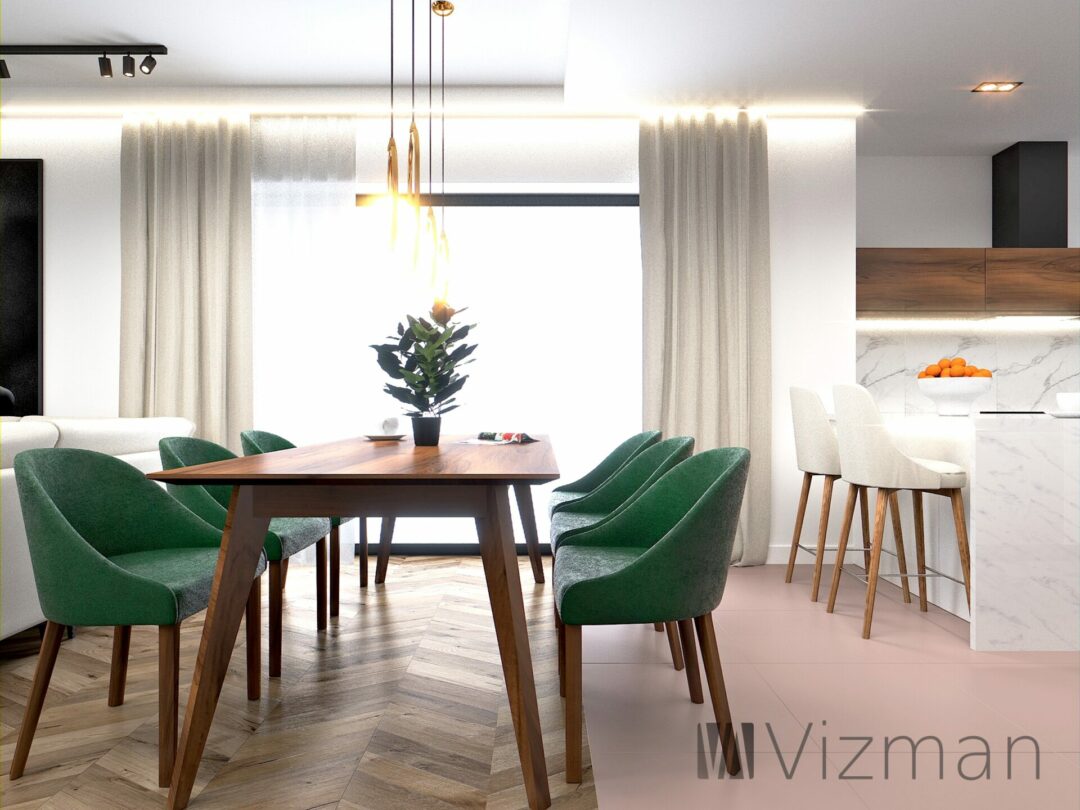 Projekt wnętrz Mikołów 1 salon 1d