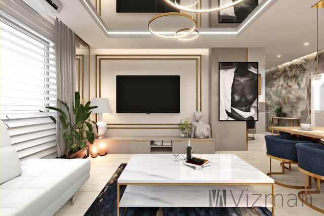 Projekt apartamentu w stylu modern classic