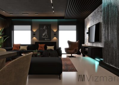 Projekt wnętrz Gliwice nowoczesny salon 2024